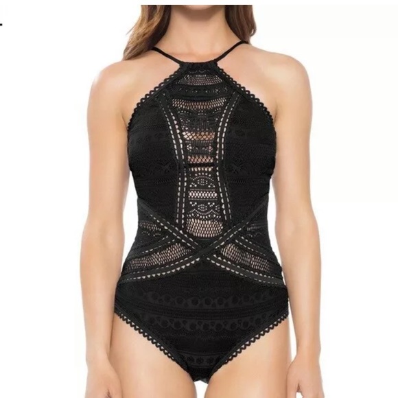 BECCA Other - Becca • Crochet High Neck Swimsuit
